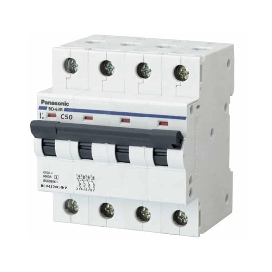 BBD4504CHHV - MCB 4P 50A 10kA 415VAC Panasonic BBD4504CHHV - MCB 4P 50A 10kA 415VAC Panasonic