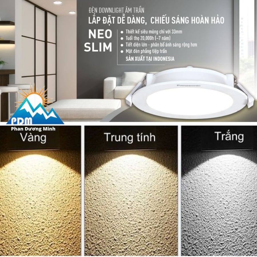 Đèn âm trần Neo Slim Panasonic 3 màu ánh sáng Đèn âm trần Neo Slim Panasonic 3 màu ánh sáng