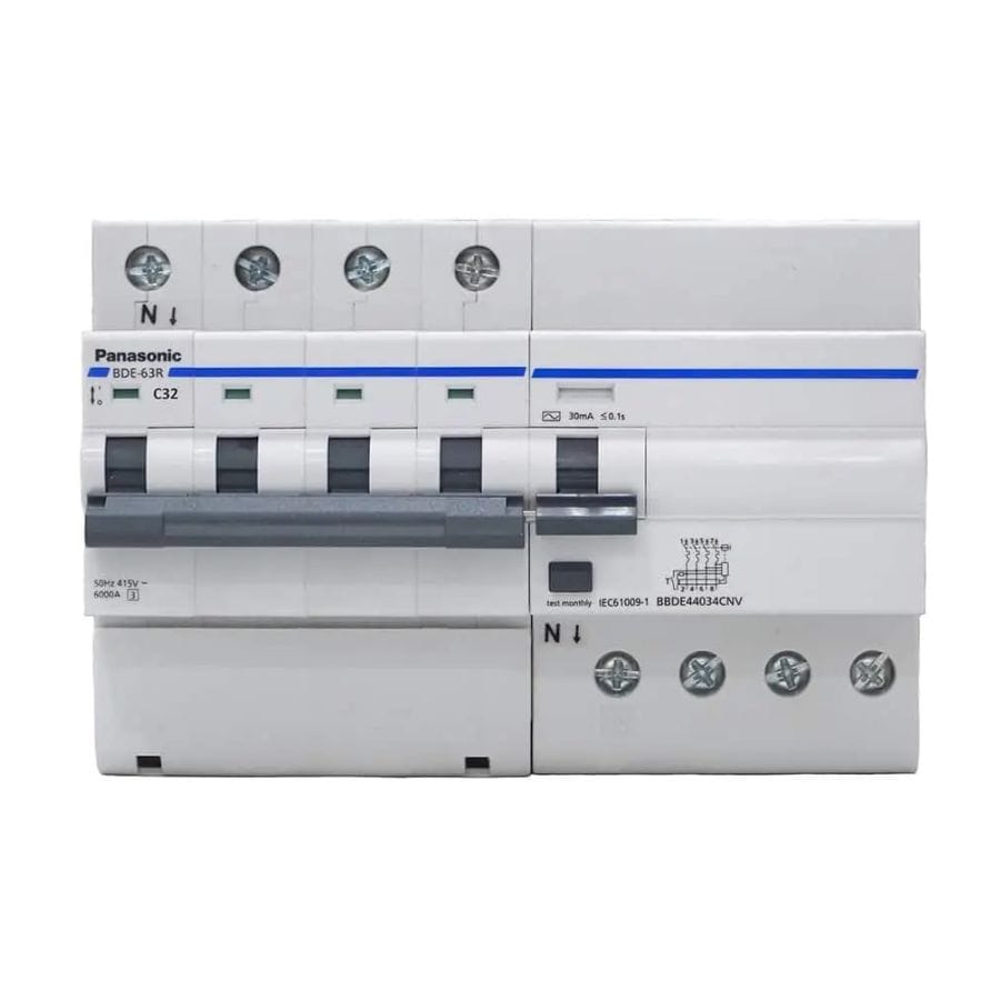 BBDE43234CNV – RCBO Panasonic 32A 4P 30mA 6kA 415V BBDE43234CNV – RCBO Panasonic 32A 4P 30mA 6kA 415V