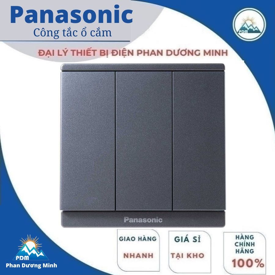 Công tắc điện Panasonic 1 chiều, 3 thiết bị WMF505MYH VN Công tắc điện Panasonic 1 chiều, 3 thiết bị WMF505MYH VN