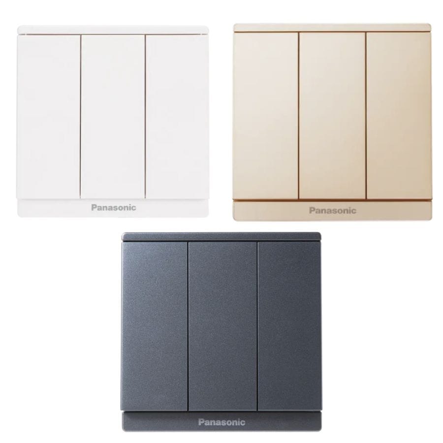 Công tắc điện Panasonic 1 chiều, 3 thiết bị dòng Moderva Công tắc điện Panasonic 1 chiều, 3 thiết bị dòng Moderva