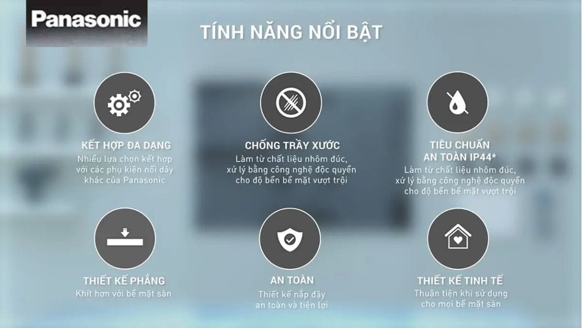 Ổ cắm điện âm sàn Panasonic - chưa bao gồm thiết bị Ổ cắm điện âm sàn Panasonic - chưa bao gồm thiết bị