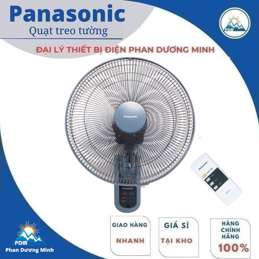 Quạt treo tường Panasonic điểu khiển từ xa F-409MB xanh Quạt treo tường Panasonic điểu khiển từ xa F-409MB xanh