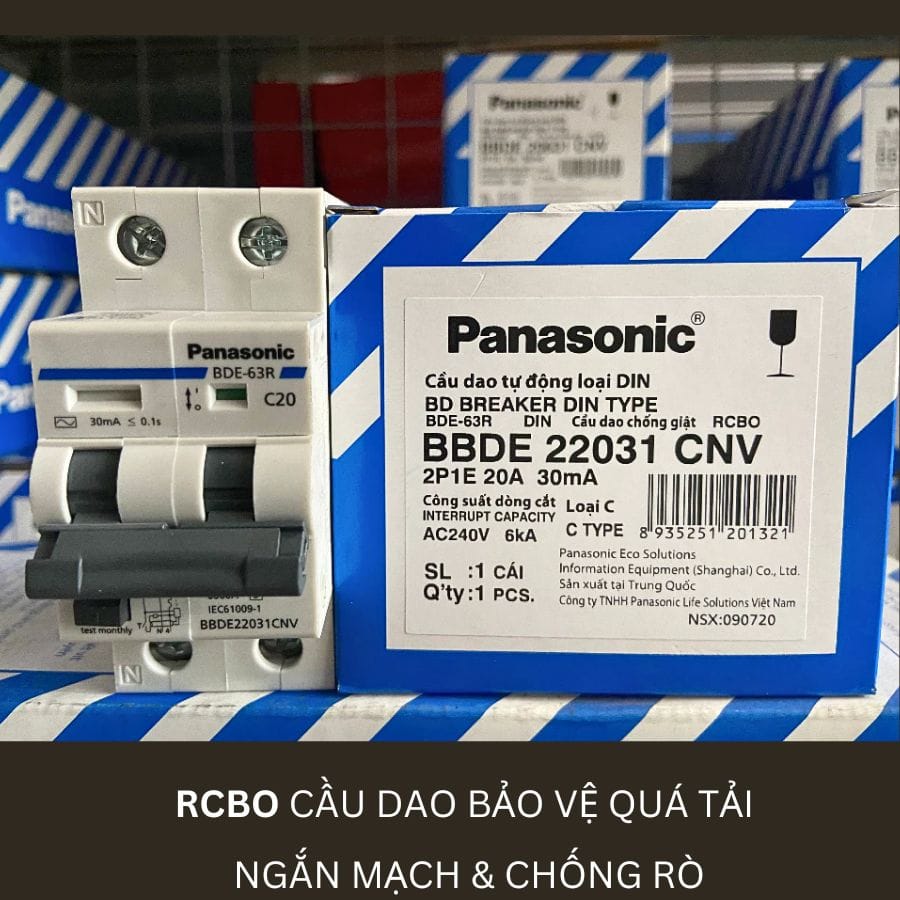 RCBO Panasonic BBDE22031CNV 20A 2P RCBO Panasonic BBDE22031CNV 20A 2P